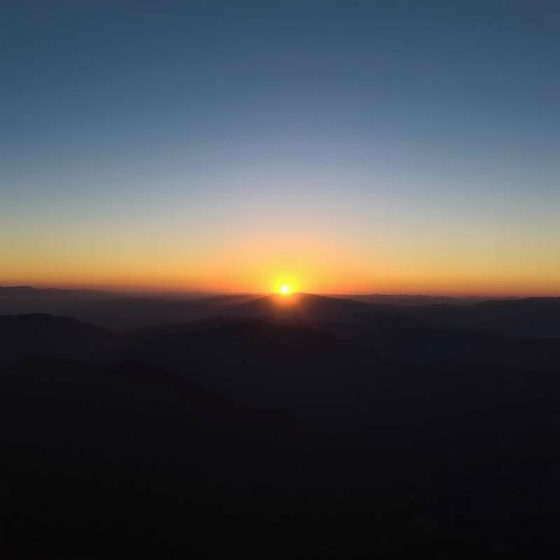 Sunrise over a mountain range